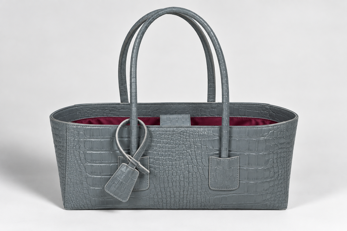 Eclat Tote Mini - Blue Slate Croc