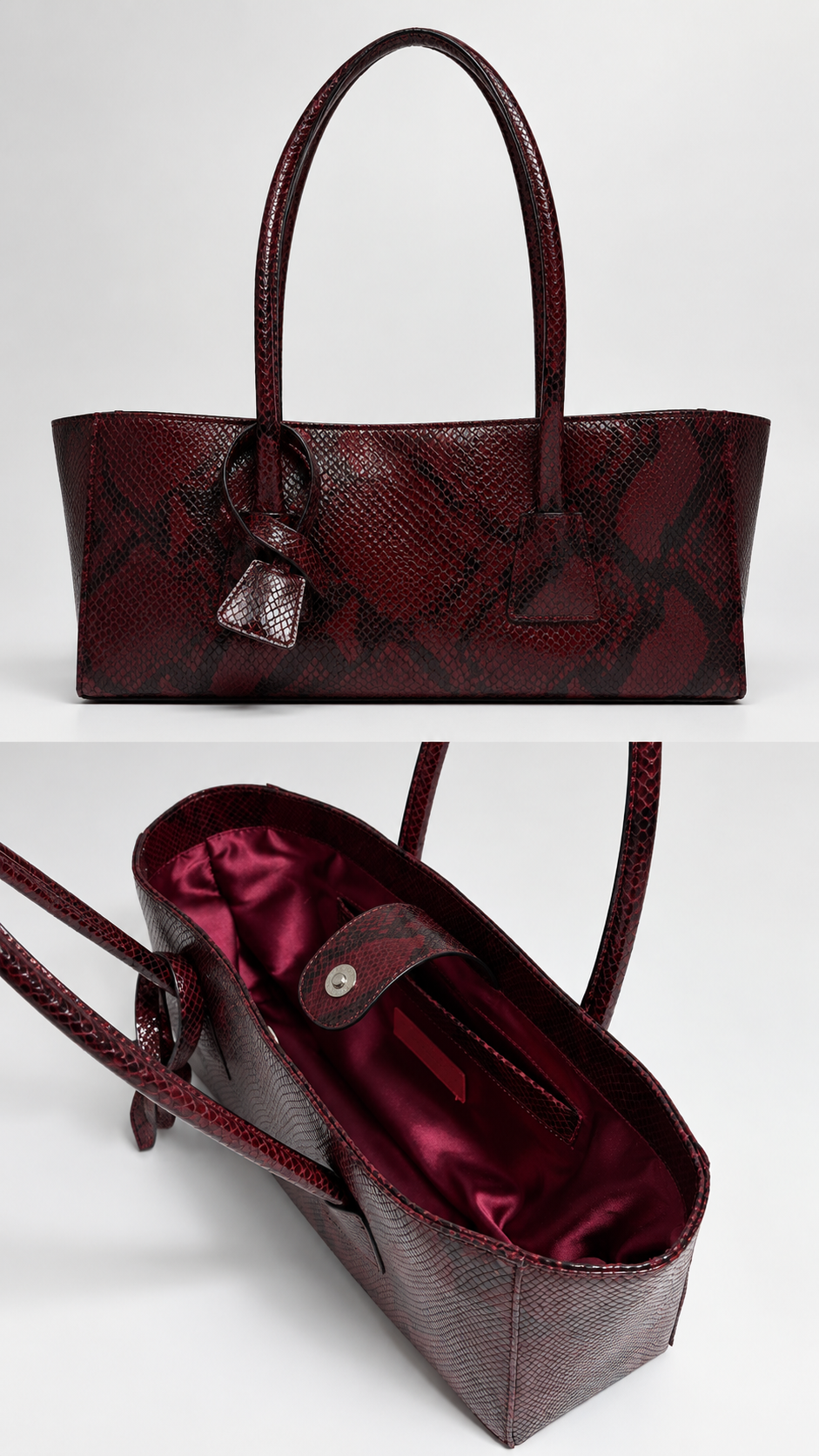 Eclat Tote Mini - Bordeaux Python