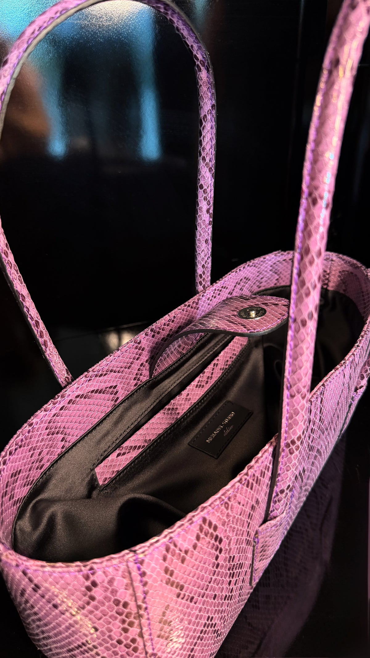 Eclat Tote Mini - Berry Python